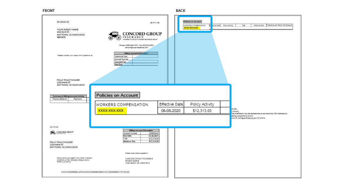 Workers Comp Bill Sample
